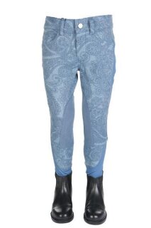 HKM Kinder Reithose Princess Denim-Alos Kniebesatz jeansblau