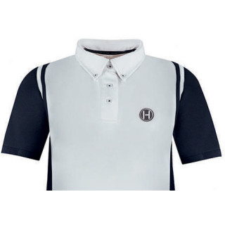 Harcour Techline Herren Turnier Polo Shirt Mabillon weiß-navy