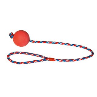 Kerbl Hundespielzeug Moosgummiball am Seil 60 cm farblich sortiert