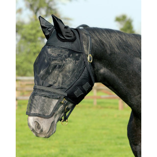 QHP Fliegenschutzmaske mit abnehmbarer Nasenklappe schwarz Shetty