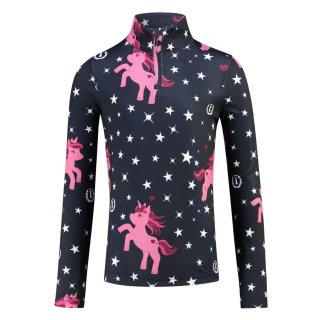 Imperial Riding Kinder Tech Top UV langarm Shirt IRHUnicorn Sparkle navy AOP
