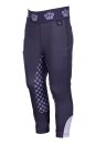 HKM Kinder Reitleggings Lola Silikon-Vollbesatz dunkellila