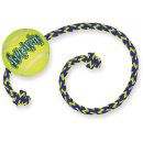 KONG Hundespielzeug Squeakair Ball mit Tau gelb