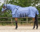 QHP Fliegendecke Collection mit Hals und Haube country blue