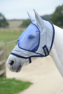 Bucas Fliegenmaske Buzz-Off Deluxe silver-blue