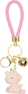 Equipage Schlüsselanhänger Einhorn Gummi misty rose