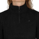 QHP Damen Pullover mit halbem Reißverschluss Teddie schwarz