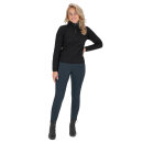 QHP Damen Pullover mit halbem Reißverschluss Teddie schwarz