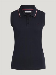 Tommy Hilfiger Equestrian Damen Polo ohne Arm Cordova desert sky